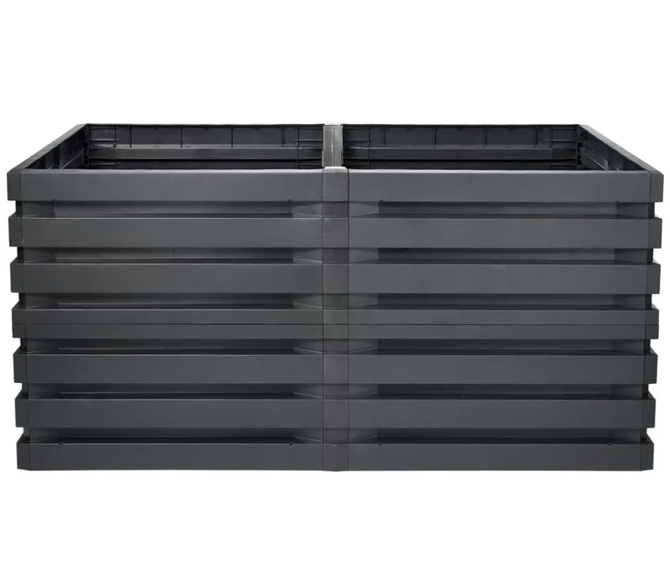 GARANTIA Kunststoff-Hochbeet Skyline L, grau, ca. B161/H75/T80 cm