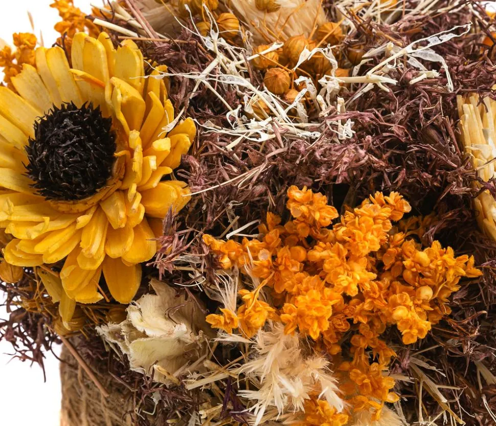 Gesteck Trockenblumen, gelb