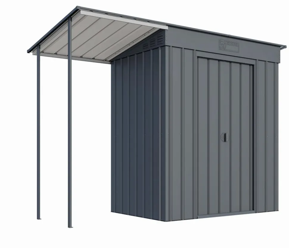 Globel Gerätehaus Planus 64, inkl. Schleppdach, ca. B242/H197/T124 cm