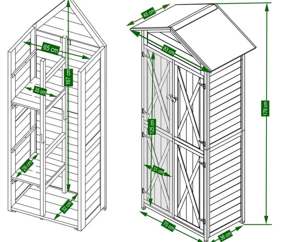 Habau Gartenschrank Lena, ca. B84/H178/T45 cm