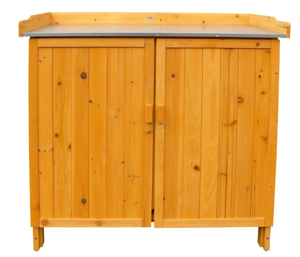 Habau Gartentisch mit Unterschrank, ca. B98/H95/T48 cm