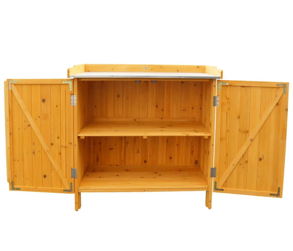 Habau Gartentisch mit Unterschrank, ca. B98/H95/T48 cm