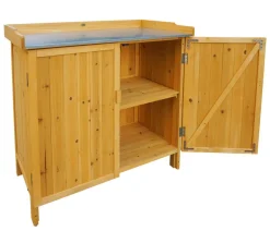 Habau Gartentisch mit Unterschrank, ca. B98/H95/T48 cm