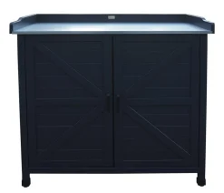 Habau Holz-Gartenschrank Roger, anthrazit, ca. B98/H95/T48 cm
