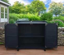 Habau Holz-Gartenschrank Roger, anthrazit, ca. B98/H95/T48 cm