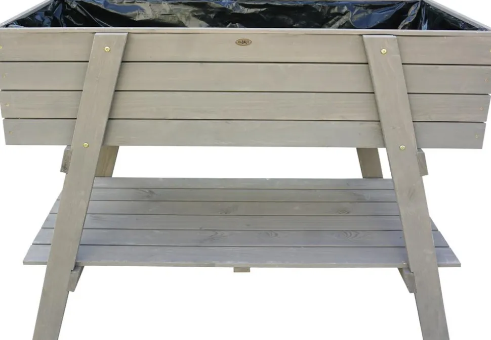 Habau Holz-Hochbeet Alina, hellgrau, ca. B115/H90/T45 cm