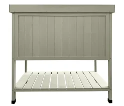 Habau Holz-Pflanztisch mit Unterschrank und Ablage, grau, ca. B98/H97,5/T48 cm