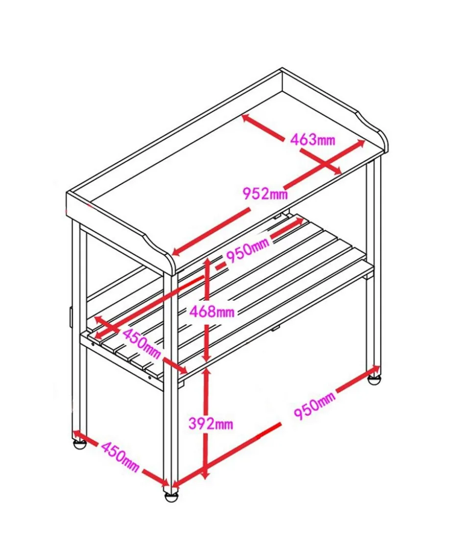 Habau Pflanztisch, ca. B98/H95/T48 cm