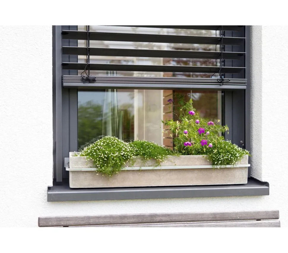 Hecht Aluminium-Blumenkastenhalterung Flora, 74-110 x 15,5-19 cm