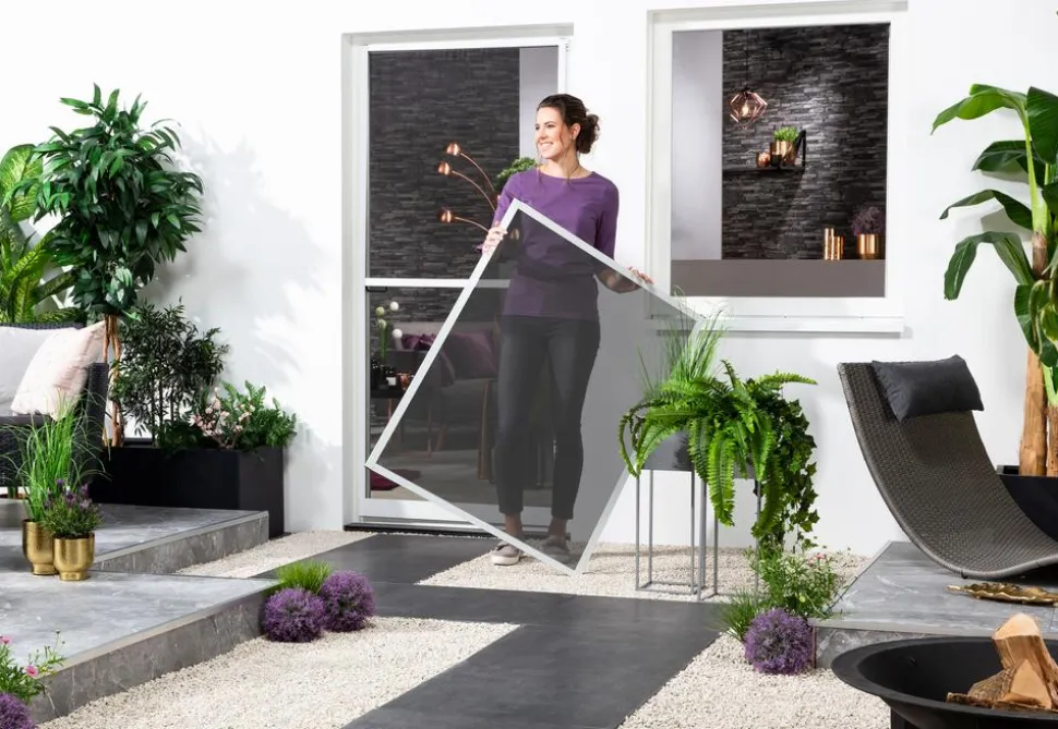 Hecht Fliegengitter Fenster mit Pollenschutz, ca B100/H120 cm