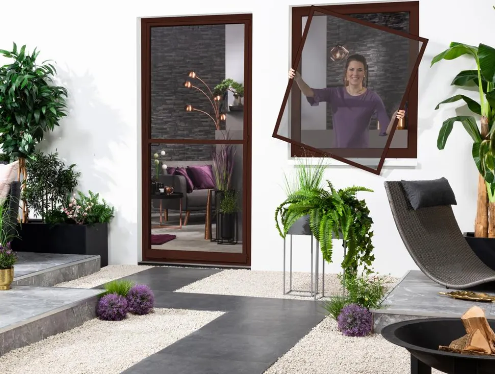 Hecht Fliegengitter Fenster mit Pollenschutz, ca B100/H120 cm