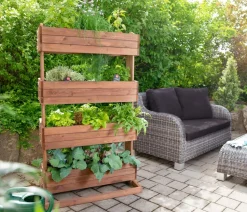Hecht Vertikales Holz-Hochbeet Cube 4, ca. B82/H145/T50 cm