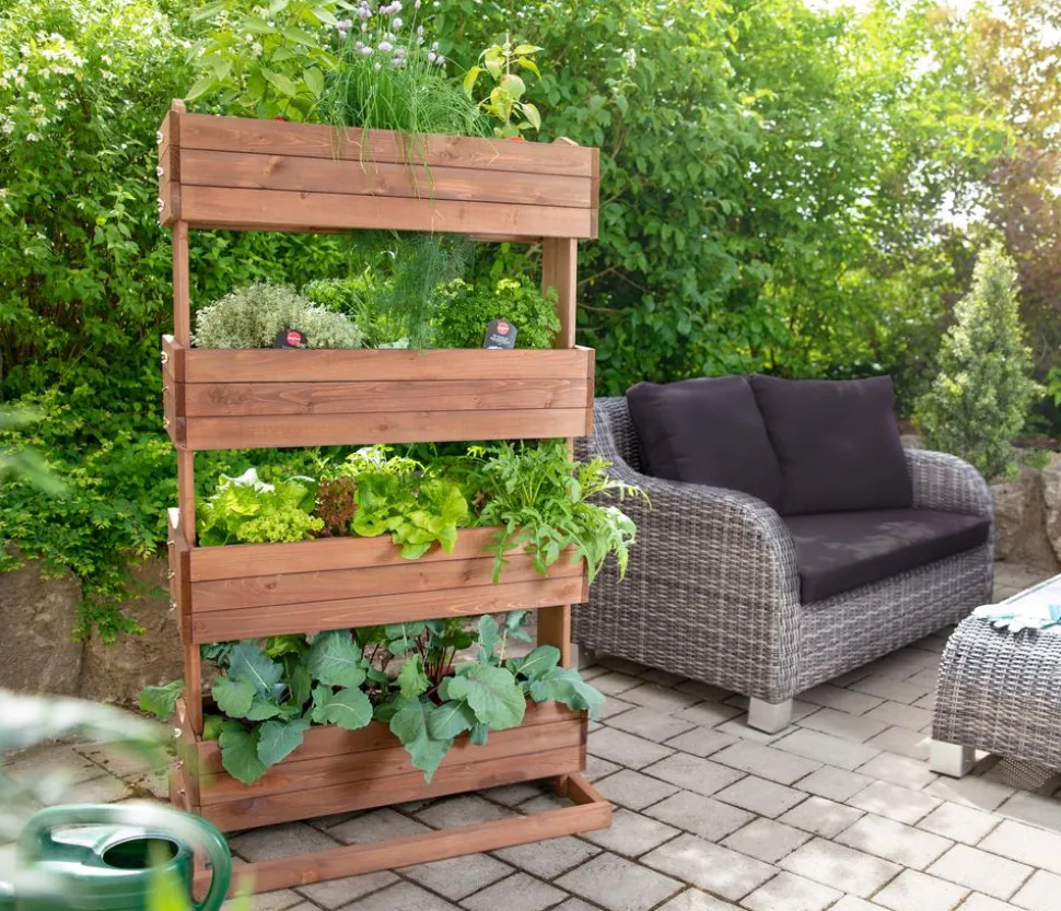 Hecht Vertikales Holz-Hochbeet Cube 4, ca. B82/H145/T50 cm