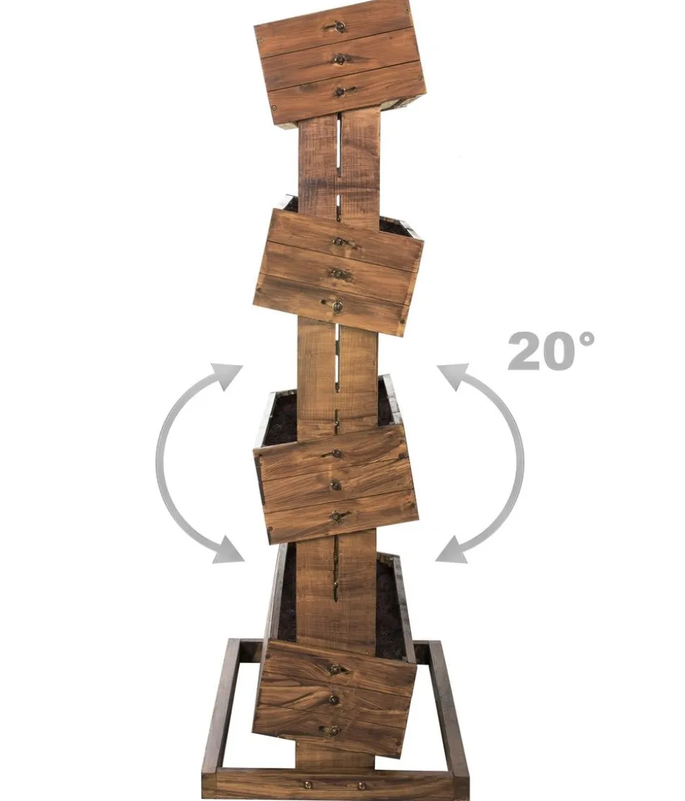 Hecht Vertikales Holz-Hochbeet Cube 4, ca. B82/H145/T50 cm