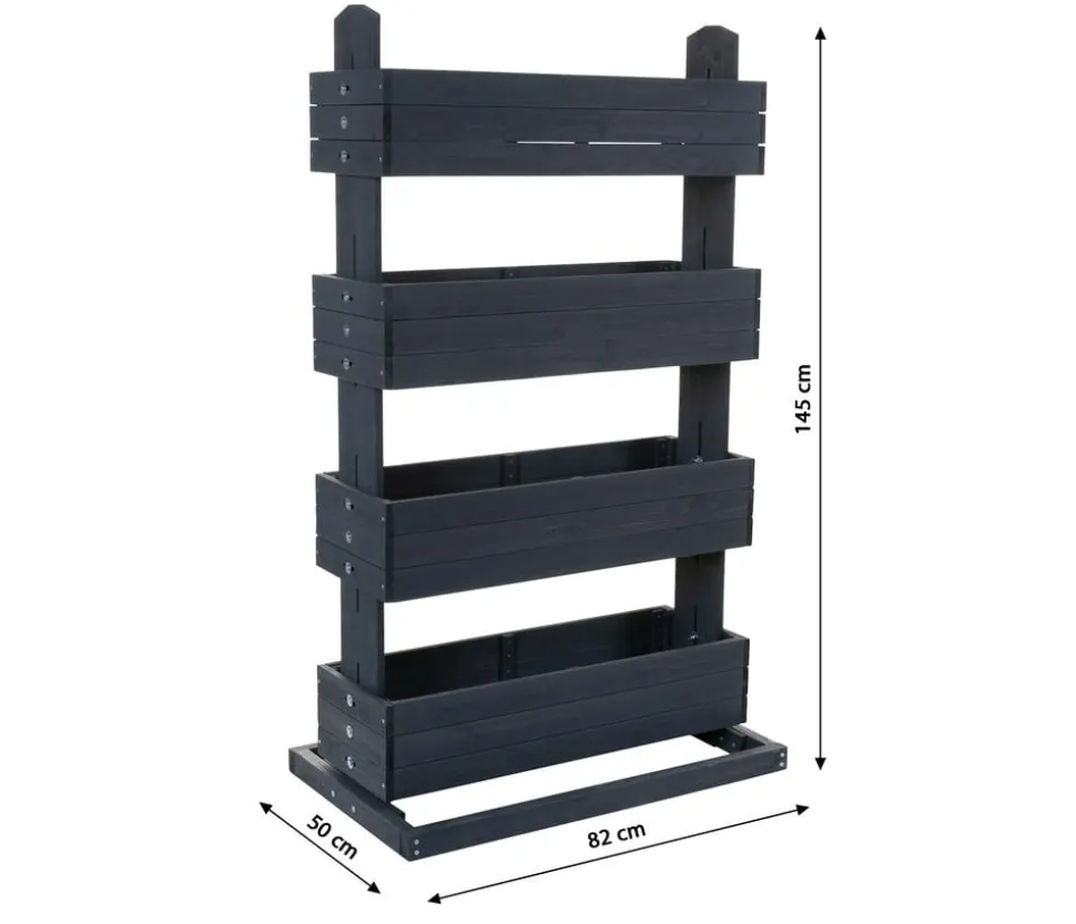 Hecht Vertikales Holz-Hochbeet Cube 4, ca. B82/H145/T50 cm
