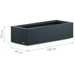 Herstera Metall-Pflanzkasten Cube Xic, rechteckig, anthrazit