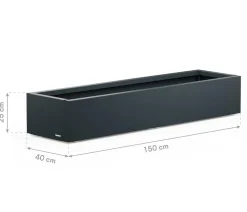 Herstera Metall-Pflanzkasten Cube Xic LED, rechteckig, anthrazit