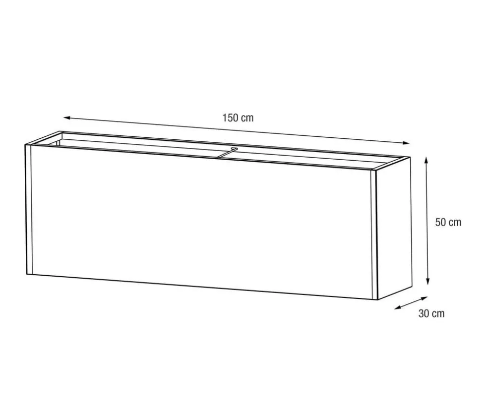Herstera Metall-Pflanzkasten Cube LED, rechteckig, anthrazit