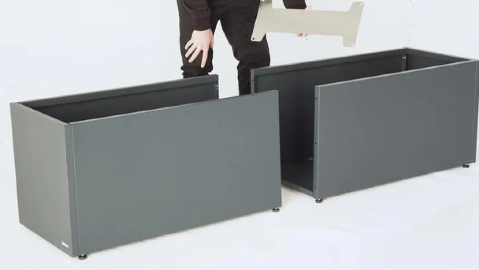 Herstera Metall-Pflanzkasten Cube mit Verbindungsstück, rechteckig, anthrazit