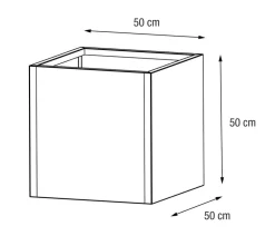 Herstera Metall-Pflanzkasten Cube Edge LED, rechteckig, anthrazit, ca. B150 cm