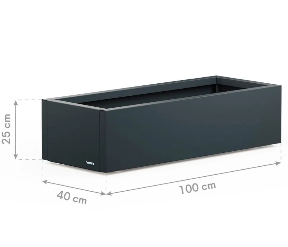 Herstera Metall-Pflanzkasten Cube Xic LED, rechteckig, anthrazit