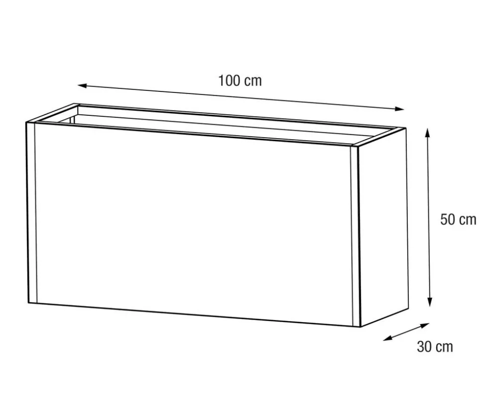Herstera Metall-Pflanzkasten Cube LED, rechteckig, anthrazit