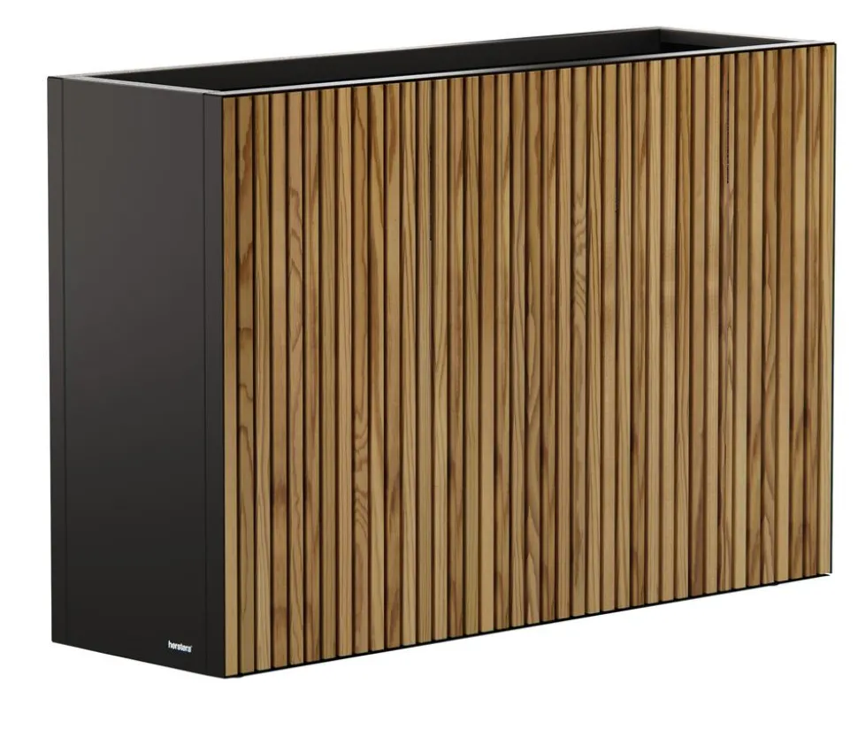 Herstera Metall-Raumtrenner Deco Planter, rechteckig, schwarz/natur
