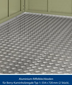 Hörmann Aluminium-Riffelblechboden für Berry-Kaminholzregal