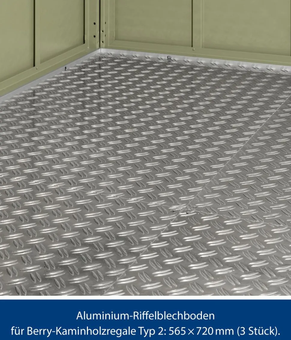 Hörmann Aluminium-Riffelblechboden für Berry-Kaminholzregal