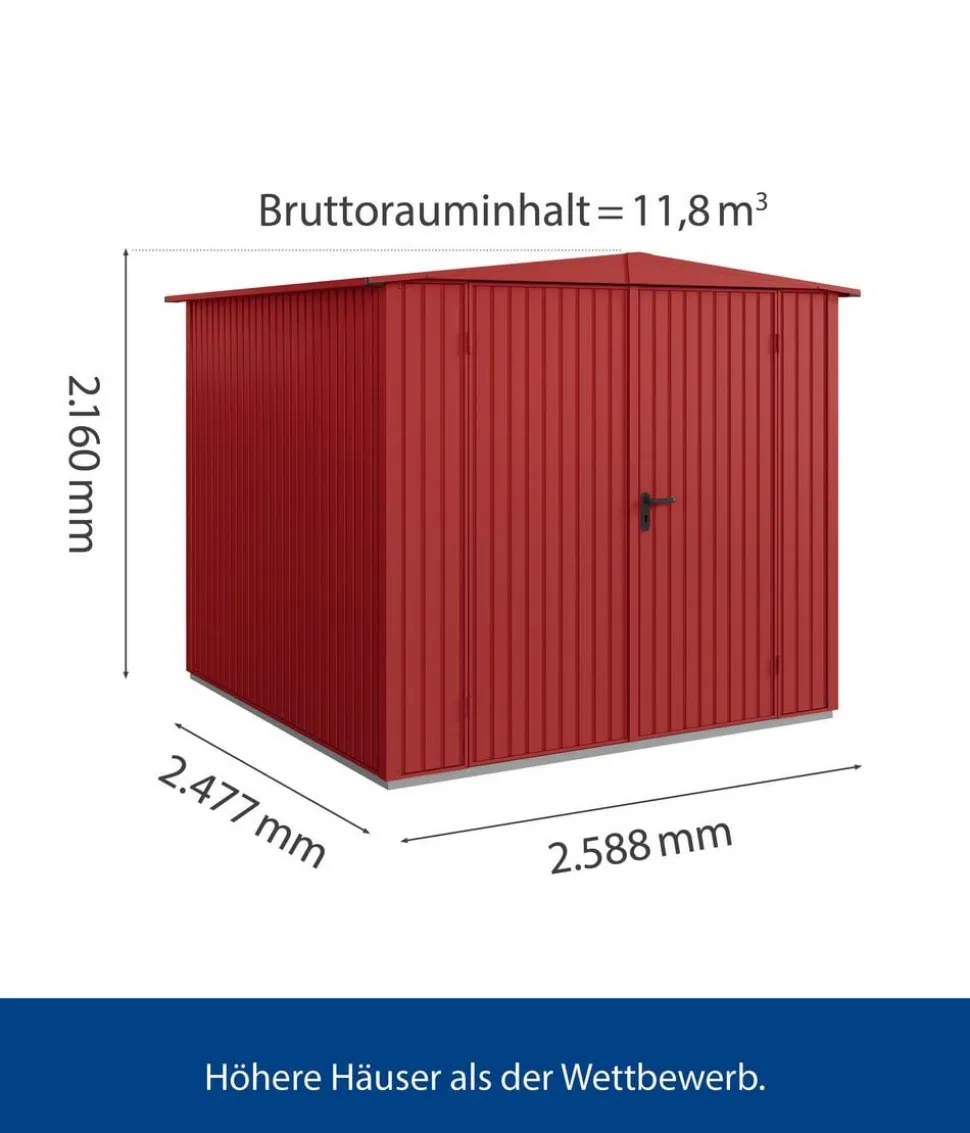 Hörmann Berry-Gerätehaus Classic-S Typ 2, ca. B258,8/H216/T247,7 cm
