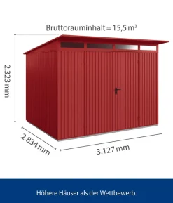 Hörmann Berry-Gerätehaus Classic-P Typ 3, ca. B312,7/H232,3/T283,4 cm