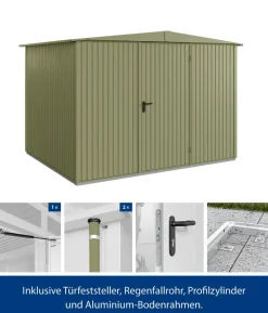 Hörmann Berry-Gerätehaus Classic-S Typ 3, ca. B323,6/H219,4/T247,7 cm
