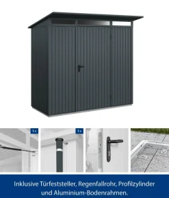 Hörmann Berry-Gerätehaus Classic-P Typ 1, ca. B247,9/H228,6/T153 cm