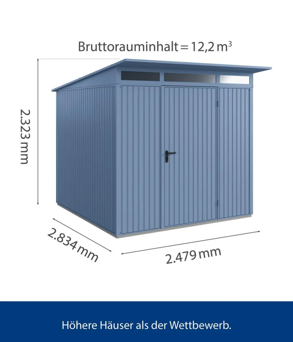 Hörmann Berry-Gerätehaus Classic-P Typ 2, ca. B247,9/H232,3/T283,4 cm