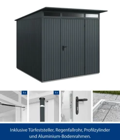 Hörmann Berry-Gerätehaus Classic-P Typ 2, ca. B247,9/H232,3/T283,4 cm