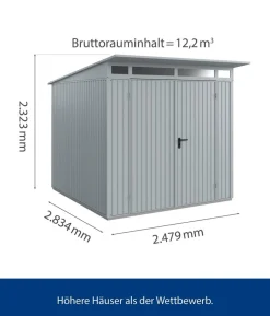 Hörmann Berry-Gerätehaus Classic-P Typ 2, ca. B247,9/H232,3/T283,4 cm