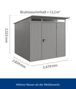 Hörmann Berry-Gerätehaus Classic-P Typ 2, ca. B247,9/H232,3/T283,4 cm
