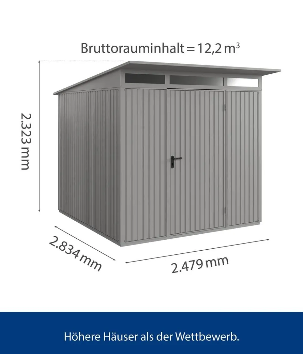 Hörmann Berry-Gerätehaus Classic-P Typ 2, ca. B247,9/H232,3/T283,4 cm