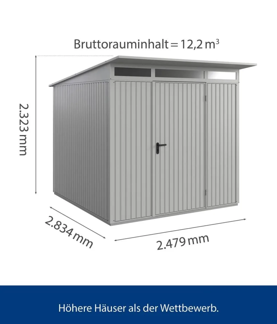 Hörmann Berry-Gerätehaus Classic-P Typ 2, ca. B247,9/H232,3/T283,4 cm