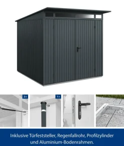 Hörmann Berry-Gerätehaus Classic-P Typ 2, ca. B247,9/H232,3/T283,4 cm