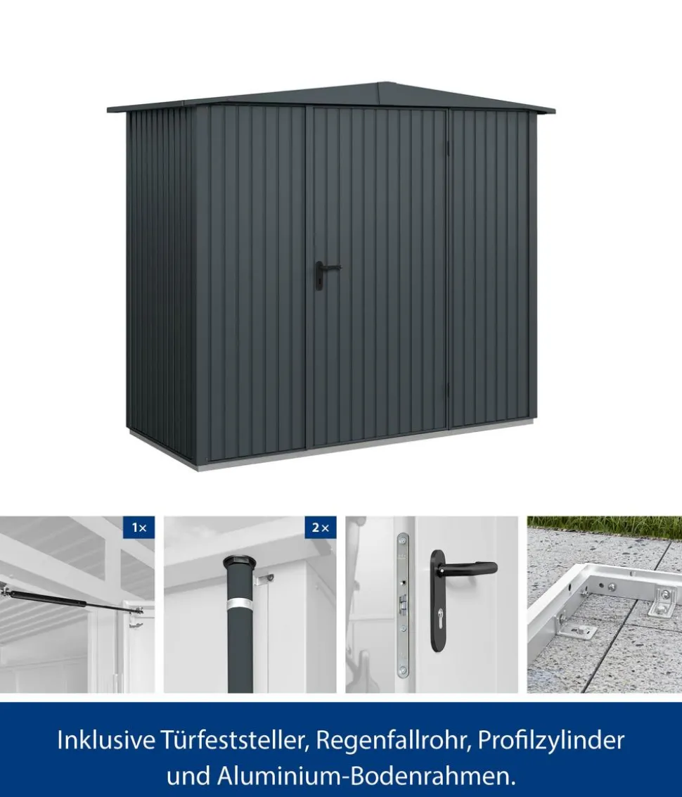 Hörmann Berry-Gerätehaus Classic-S Typ 1, ca. B258,8/H216/T121,3 cm