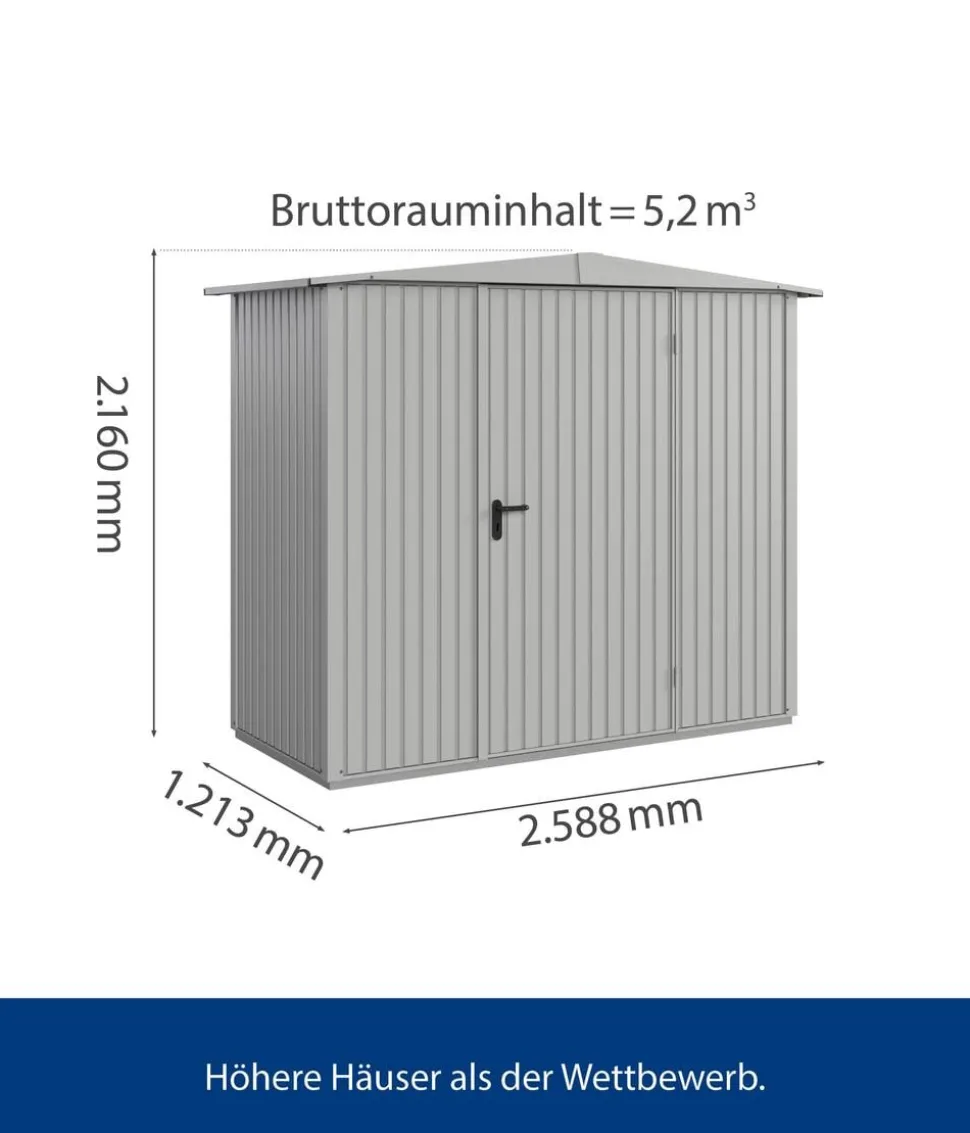 Hörmann Berry-Gerätehaus Classic-S Typ 1, ca. B258,8/H216/T121,3 cm
