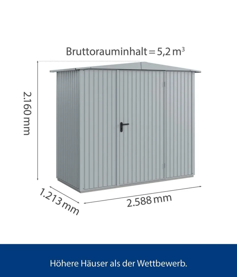 Hörmann Berry-Gerätehaus Classic-S Typ 1, ca. B258,8/H216/T121,3 cm