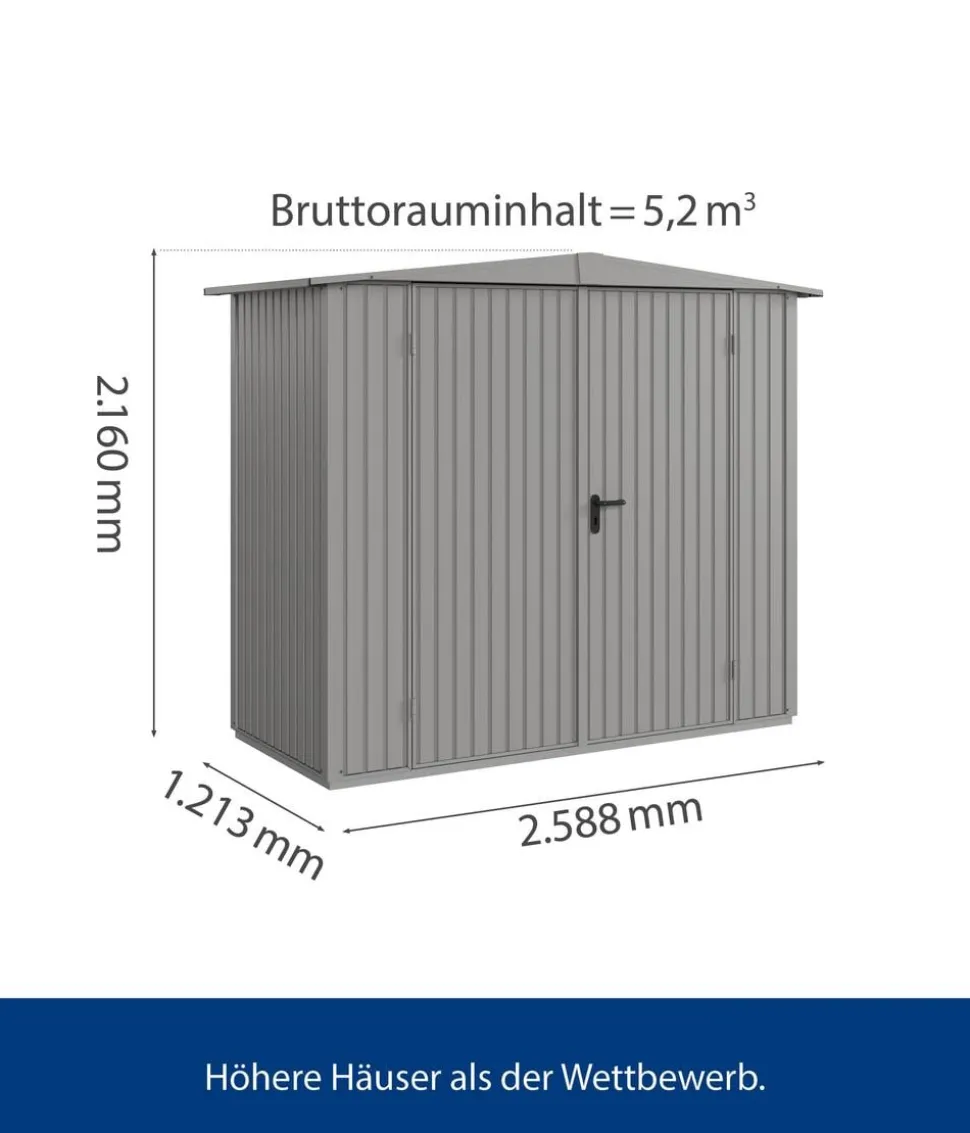 Hörmann Berry-Gerätehaus Classic-S Typ 1, ca. B258,8/H216/T121,3 cm