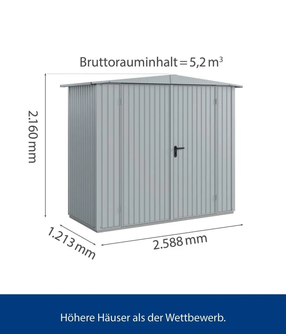 Hörmann Berry-Gerätehaus Classic-S Typ 1, ca. B258,8/H216/T121,3 cm