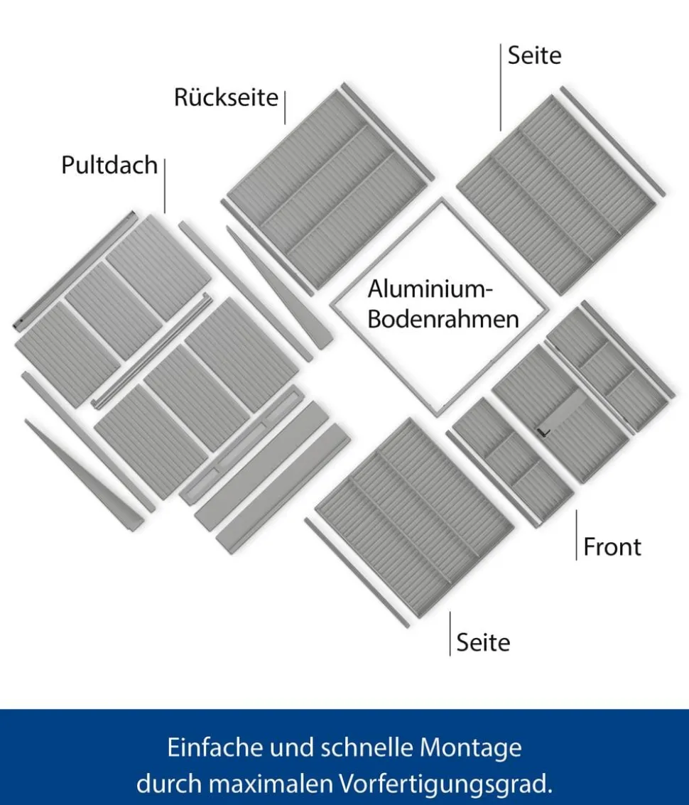 Hörmann Berry-Gerätehaus Modern-P Typ 1, ca. B247,9/H228,6/T153 cm