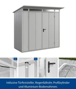 Hörmann Berry-Gerätehaus Modern-P Typ 1, ca. B247,9/H228,6/T153 cm