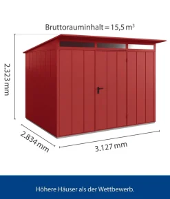 Hörmann Berry-Gerätehaus Modern-P Typ 3, ca. B312,7/H232,3/T283,4 cm