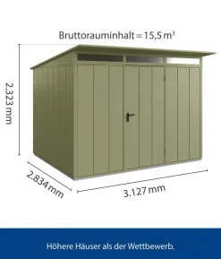 Hörmann Berry-Gerätehaus Modern-S Typ 3, ca. B323,6/H219,4/T247,7 cm