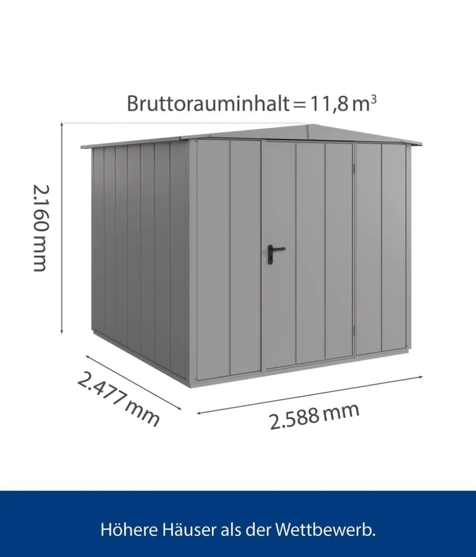 Hörmann Berry-Gerätehaus Modern-S Typ 2, ca. B258,8/H216/T247,7 cm